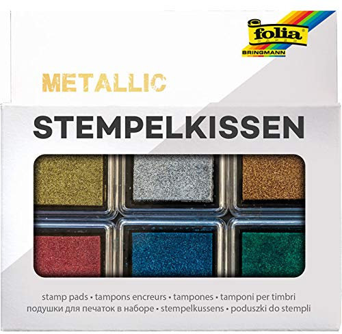 NEU Stempelkissen-Set Metallic, 6 Stück, farbig sortiert