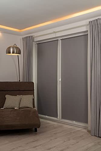 K-home® Thermo Springrollo/Mittelzugrollo Grau B90 x H150 cm