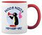 Noot Noot Penguin Mother pingu Weiße Tasse Mug mit roten Felgen und Griff