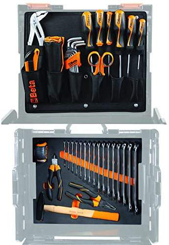 BETA - 5990V1 Surtido de 44 herramientas útiles para un mantenimiento ordinario con bandeja suave de EVA, el kit es compatible con la maleta de herramientas COMBO C99V1 no incluida, 059900001