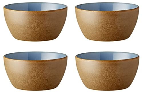 BITZ Schale, Müslischale/Snackschale/Frühstückschale aus Steinzeug, Durchm. 12 cm, 4er-Set, Wood/Ocean