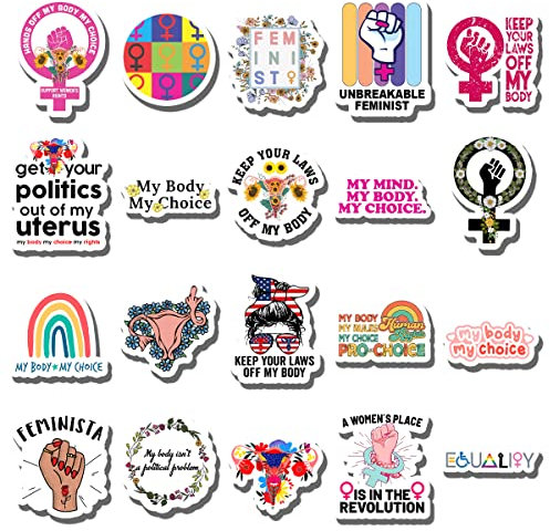 20 Stück My Body My Choice Frauen Right Feminist Zitat Aufkleber Fensteraufkleber für Fahrrad Auto LKW Van Dekoration Kampf Label für Mama Frauen Automotive Außenzubehör