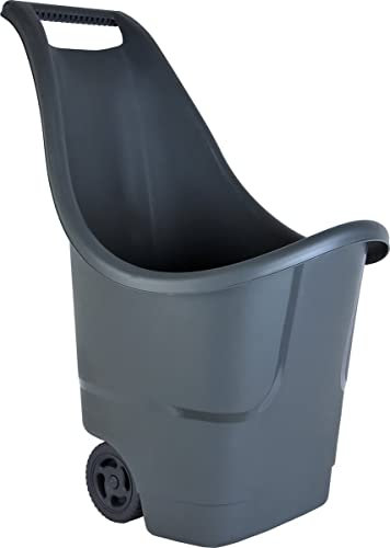Serinova BAHA Chariot de jardin polyvalent en plastique avec roulettes 50 l Anthracite