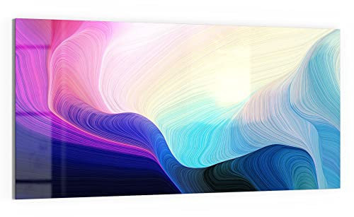 DEQORI Glas-Magnettafel | 100x50 cm groß | Motiv Polychromer Farbfluss | Memo-Board aus Glas | Magnetboard inkl. Magnete, Stift & Tuch für Küche & Büro | Tafel magnetisch & beschreibbar