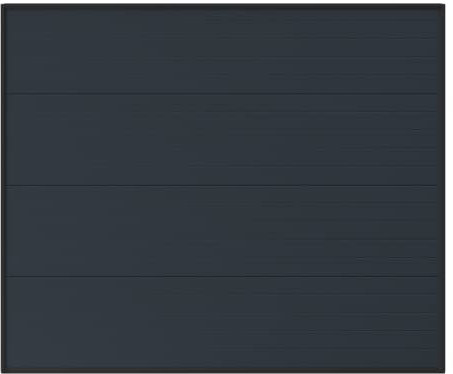 Vente-unique - Porte de garage sectionnelle effet rainuré anthracite motorisée L254 x H218 cm - NORIA