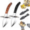 Set of 2 oyster knives and 2 cutting gloves, oyster bottle opener, stainless steel, protection class 5, for shellfish or hard cheese