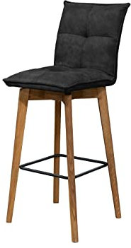 möbelando Stuhl ST-0710 aus Eiche in schwarz/Anthrazit. Abmessungen (BxHxT) 43x112x50 cm