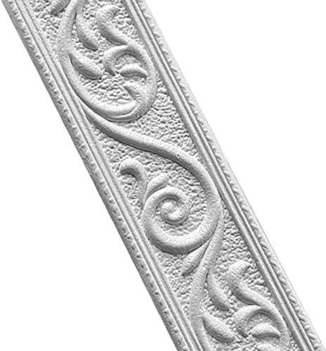 Jodimitty Wandbordüre Selbstklebend 2.3mx4.8cmx6mm Wasserdicht Bordüre 3D Spitzenmuster Tapetenbordüre, Tapete Fliese Trims und Kanten Bordüre für Flur, Decke, Ecke Linie (Grau)