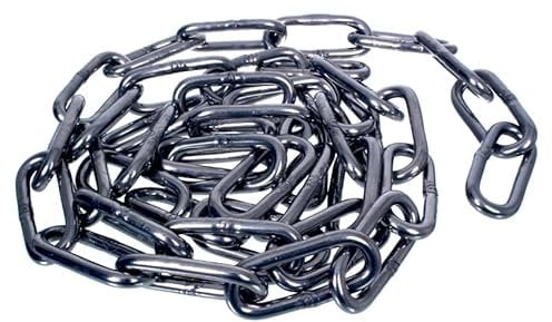 NAJDER Edelstahlkette 5m, Edelstahl Ketten, Sicherungskette, Kette Hängesessel, Absperrketten, Max 610kg, Langglied 4mm x 5m, DIN 763, Dicke 4mm, Edelstahl A4, Inox, AISI 316, Premium Qualität