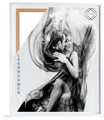 Cadre photo vide pour toile, images sur châssis - Format 60 x 80 cm - Couleur : blanc brillant