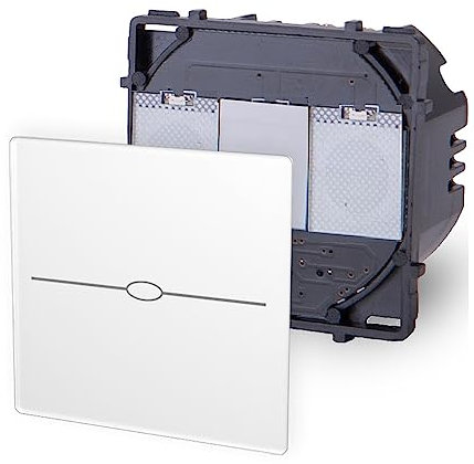 Luxus-Time Interruptor de luz táctil WiFi de la serie LUX, interruptor de cristal, WiFi, enchufe Schuko, Smart Home Tuya, control por voz (módulo: 1 toque, WiFi, interruptor de luz encendido/apagado,