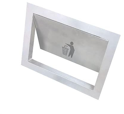 Cupboard Bins for Kitchen Bin Lid 15l Stainless Steel Easy Clean Bin Lid Built-In Countertop Trash Bin Waste Lid Balance Flap Cover Restroom Balance Flap Waste,Square