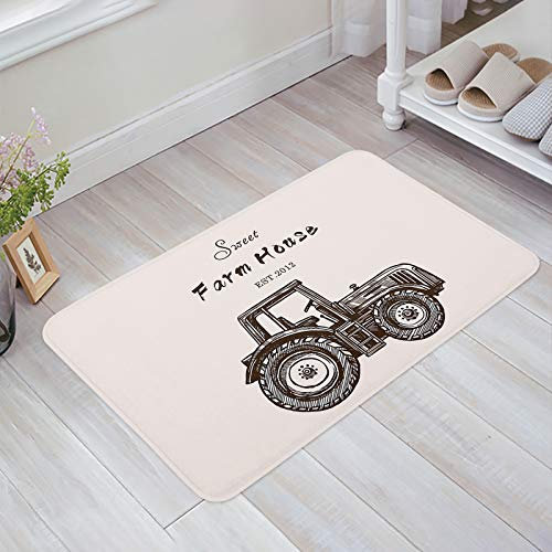 Fußmatte rutschfeste Haustürmatte Sweet Farm House Traktor rutschfeste Eingangsmatte Badezimmer Teppiche Indoor Outdoor 40 x 60 cm