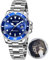 Raitown Herren Uhr Edelstahl Japan Quarzwerk Wasserdicht Leuchtzeiger 42mm Großes Zifferblatt Mode Business Klassisches Design Schwarz Grün Blau Uhr Man