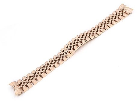 LUGEMA 20 Mm 316L Stahl Jubilee Silber Zweifarbiges Armband Armband Solide Schraubverbindungen Gebogenes Ende Kompatibel Mit Rolex Datejust (Color : Gold)