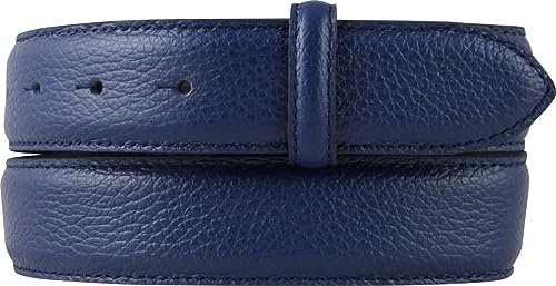 BELTINGER Wechselgürtel aus gemasertem Leder mit Steppnaht ohne Schnalle 3,5cm | Modischer Druckknopf-Gürtel mit Pigmentprägung 35mm Damen Herren