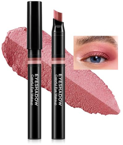 Boobeen Doppel Farben Lidschatten Stick Glitter Lidschatten Stift Wasserdicht Schimmer Lidschatten Highlighter Bleistift Creme Schatten Stick Langanhaltendes Augen Makeup