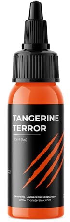 Orange Tattoo Ink by Monsters Ink, Tangerine Terror is a Neon Orange Tattoo Ink (Tangerine Terror, 30ml)