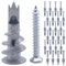 Lot de 50 fixations pour plaque de plâtre avec vis - Chevilles murales robustes pour plaques de plâtre - Chevilles murales et vis et chevilles métalliques - 31 mm - Pour béton, bois et objets muraux