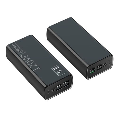 3/5/80000 MAh Power Bank 120W Carga Rápida 100% Cargador De Batería Portátil De Capacidad Suficiente (Size : Black 80000mAh)