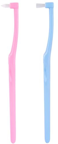 2 Pcs Interspace Toothbrush for Braces Orthodontic Detail Cleaning(Pink,Blue)