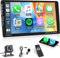 Inefala 1 DIN Car Stereo Car Radio con Carplay Android Auto Android Auto Pantalla Táctil de 9 Pulgadas Soporte Bluetooth Mirror Link FMUSB SWC Remote Mic+ Cámara Trasera