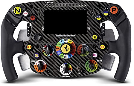Thrustmaster Formula Wheel Ferrari SF1000 Edition - PC/PS4/PS5 | 1:1-Ferrari-Replik, 4,3-Zoll-LCD mit Telemetrie, Carbon-Frontplatte, magnetische Schaltwippen & 25 Tasten.