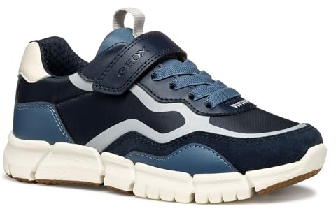Geox J FLEXYPER BOY A, Boys’ Sneaker, Navy/Lt Grey,