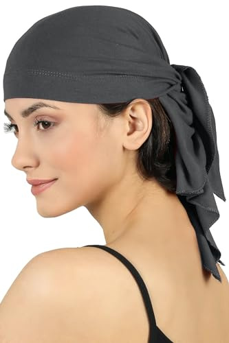 Deresina Unisex Extra Large Bamboo Bandana – Soft, Breathable Headcover for Hair Loss & Chemo - Everyday Headwear (New Charcoal, 68cmx68cmx90cm)