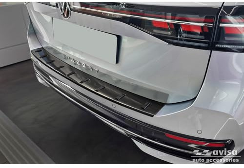 Avisa Edelstahl Heckstoßstangenschutz STRONG EDITION passgenau | kompatibel mit Volkswagen Passat Variant (CJ5) inkl. R-Line & Hybrid 2024- - Schwarz