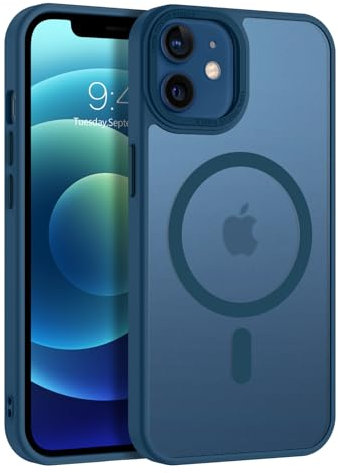 GaoBao Strong Magnetic Case for iPhone 12/12 Pro [MagSafe Compatible] Shockproof Translucent Matte Protective Cover, Blue
