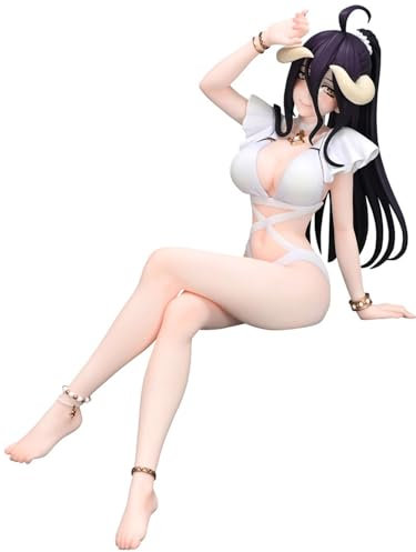 Xinnice Anime Albedo Figur Nudelstopper| Cartoon Girl Swimsuit Actionfigur | PVC Sitzendes Statue | Desktop Dekorationen Sammlung für Anime Fans (16cm)