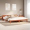 vidaXL Massivholzbett, Holzbett ohne Matratze, Bettgestell mit Kopfteil Lattenrost, Bett Doppelbett für Schlafzimmer, Wachsbraun 200x200cm Kiefernholz