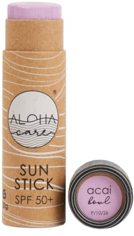 Aloha Sun Stick LSF 50+ | Gesichtsmineral Sonnenschutz zum Surfen | Eco Paper Stick 20g (Lila)