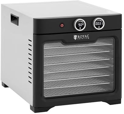Royal Catering Essiccatore per alimenti 8 ripiani 26 l 800 W Essiccatore alimentare Essiccatore frutta e verdura Essiccatore funghi Essiccatori professionali per alimenti