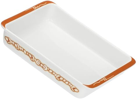 THUN, Teglia Rettangolare in Porcellana, Versione Grande, Linea AbbracciAMI, Maxi Teglia per la Cucina, Idea Regalo per Natale, 31.6 x 22.1 x 6.35 cm h