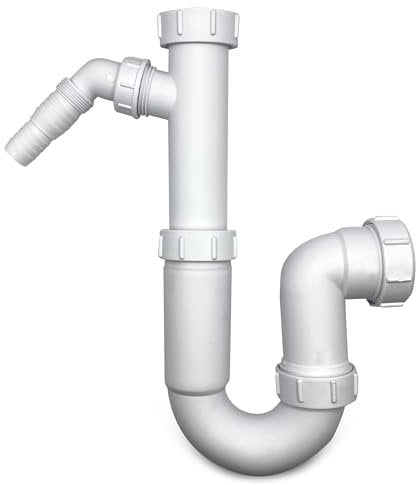 CranPlas | 40MM P Trap with Spiggot | Sink Waste Trap | Kitchen Sink Pipe Fittings | Universal Fit for UK Pipes | Easy Install | Durable, Leak-Proof Sink U Bend