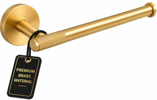 Excel Home Brushed Brass Toilet Roll Holder, Heavy Duty Brass Material