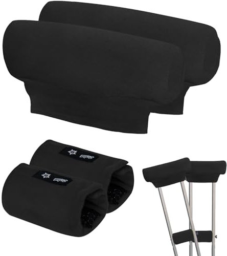 SPRING SEAON Krücken polster & Anti-Rutsch-Pads – Weiche Unterarmgehstützen Griffpolster aus Samt – Komfortables Krücken zubehör für sicheren Halt