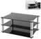 IMUNKT Acryl Audio Rack, Kleine HiFi Regal Medienständer, Tabletop DAC Kopfhörerverstärker Regal, Transparent/schwarz, CD-Player-Ständer, 2 Etagen(Black)
