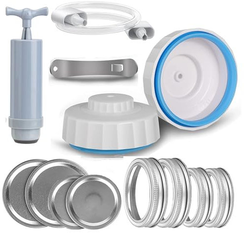 Kit de scellage de boîtes - Machine à emballer sous vide | Fermeture en verre et tuyau supplémentaire compatible avec machine à emballer sous vide pour bocaux à ouverture large et normale