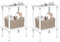 APICIZON 2 Tier Side Table Set of 2, Narrow End Table with Storage Shelf, Bedside Table Nightstand for Small Spaces, Bedroom, Living Room, Entryway, Farmhouse, No-Tool Assembly, White