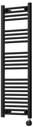 Companyblue 400mm Wide Black Electric Heated Towel Rail Radiator Flat Ladder for Stylish Bathroom (1200mm High)