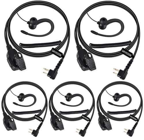 UAYESOK Hytera PD405 PD405 PD505 - Auricolare per walkie talkie, a forma di G, radio di sicurezza, a 2 pin, con microfono PTT e auricolari, per Motorola CP040 DP1400 GP300 XT420 XT460 Hytera PD405