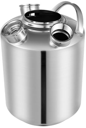HHEMSTD 10L Bier Reinigungsfass 3 Kopf-Reinigungsbehälter mit Deckel 2 A Typ und 1 S Typ Keg Speer Edelstahl Bier Reinigungsdose Bierleitungsreiniger für Heim Bierzapfanlage