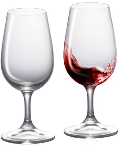 KAMMAK Wine Glasses Set of 2, 6.7 oz Hand Blown Crystal Bordeaux Wine Glasses, Thin Rim & Long Stem, Perfect for Red & White, Daily Use, Wedding Anniversary or Birthday Gift with Gift Box, Port