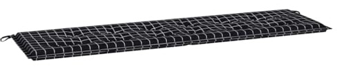 vidaXL Garden Bench Cushion Plaid Black 180 x 50 x 4 cm Oxford fabric, Outdoor Cushion, Bench Pillow, Indoor, Elegant Design, Plush Foam-Filled, Comfortable Seating Addition