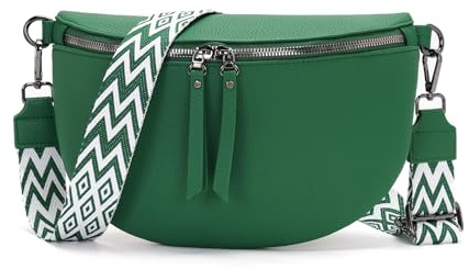 Vezluax 30x20cm umhängetasche Damen Bauchtasche Damen Groß Vegan Leder Crossbody Bag stylisch Gürteltasche Brusttasche Frauen mit breitem Gurt Mintgrün