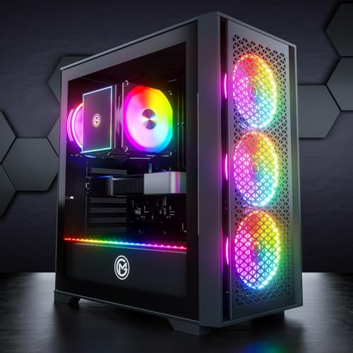 GameMachines Flow- Gaming PC - AMD Ryzen 7 5700X - AMD Radeon RX 9060-1TB SSD - 16GB DDR4 - WLAN - Win 11 Pro