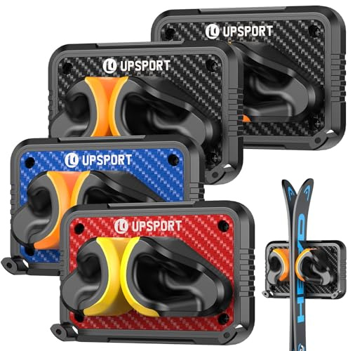 UPSPORT 4 Pack Ski Aufbewahrungsregal Snowboard Wandhalterung für Garage Skihalterung Snowboardhalterung Wandregal System Universalhalterung für Heim und Garagenlagerung Organizer
